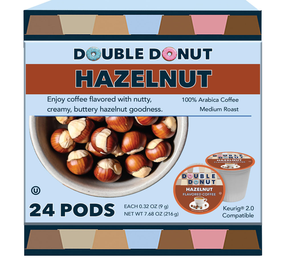 Double Donut front packaging showing 24-count pods and convenient flavor