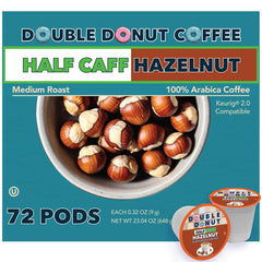 Double Donut front packaging showing hazelnut pods and benefits