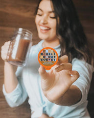 Double Donut pod top view displaying brand label and easy-use feature