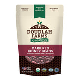 Doudlah Farms front packaging showing organic 1 lb bag and clear branding benefits