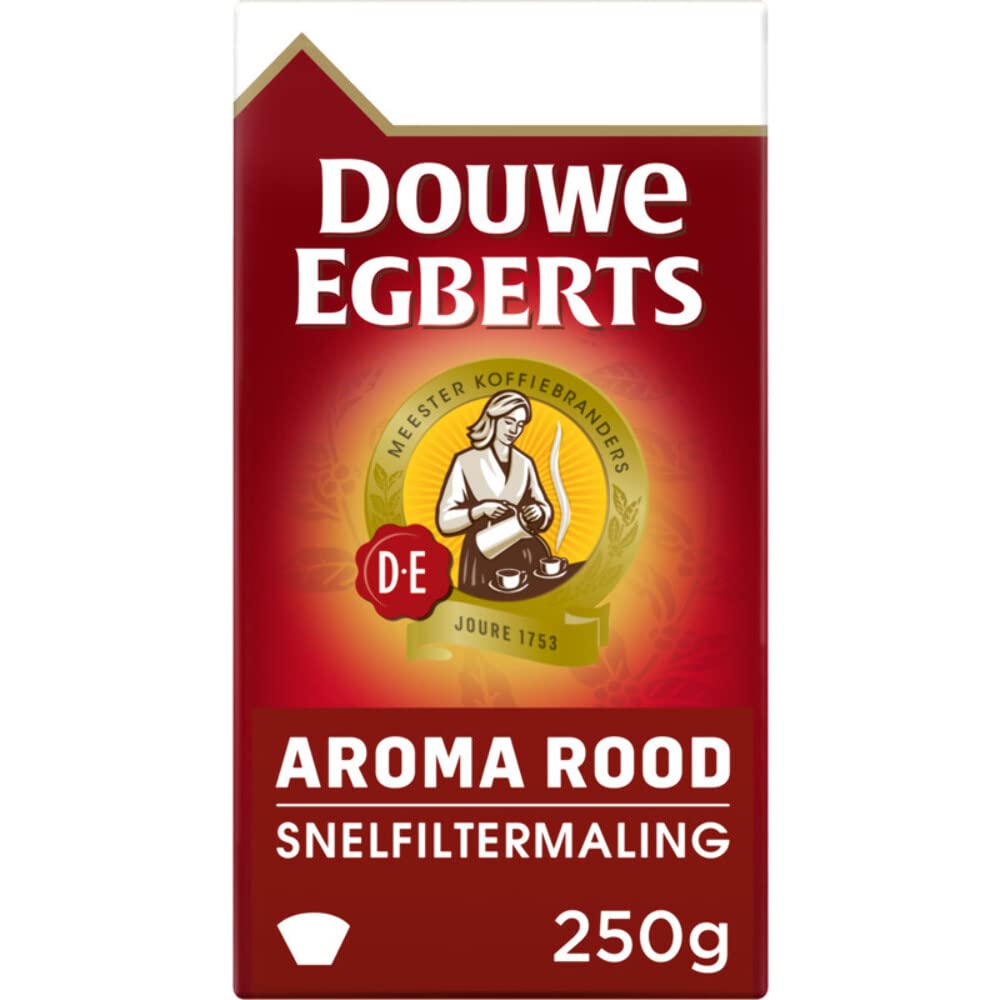 Douwe Egberts Aroma Rood front packaging showing label and aroma benefit