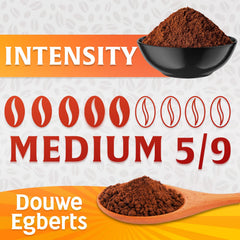 Douwe Egberts scoop with grounds demonstrating portioning ease benefit