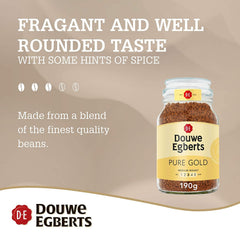 Douwe Egberts jar open with granules signaling fast preparation