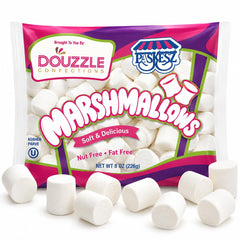 DOUzzle front packaging view showing 8 oz kosher marshmallows and benefits