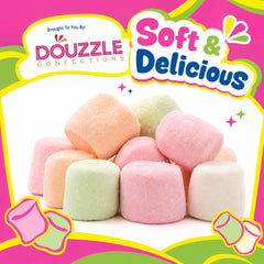 DOUzzle close-up texture of soft fruit-flavored marshmallow highlights fluffy interior