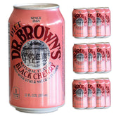 Dr Brown's diet black cherry front pack shows branding and 12-pack convenience