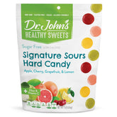 Dr. John's front packaging showing sour flavors and resealable bag benefit