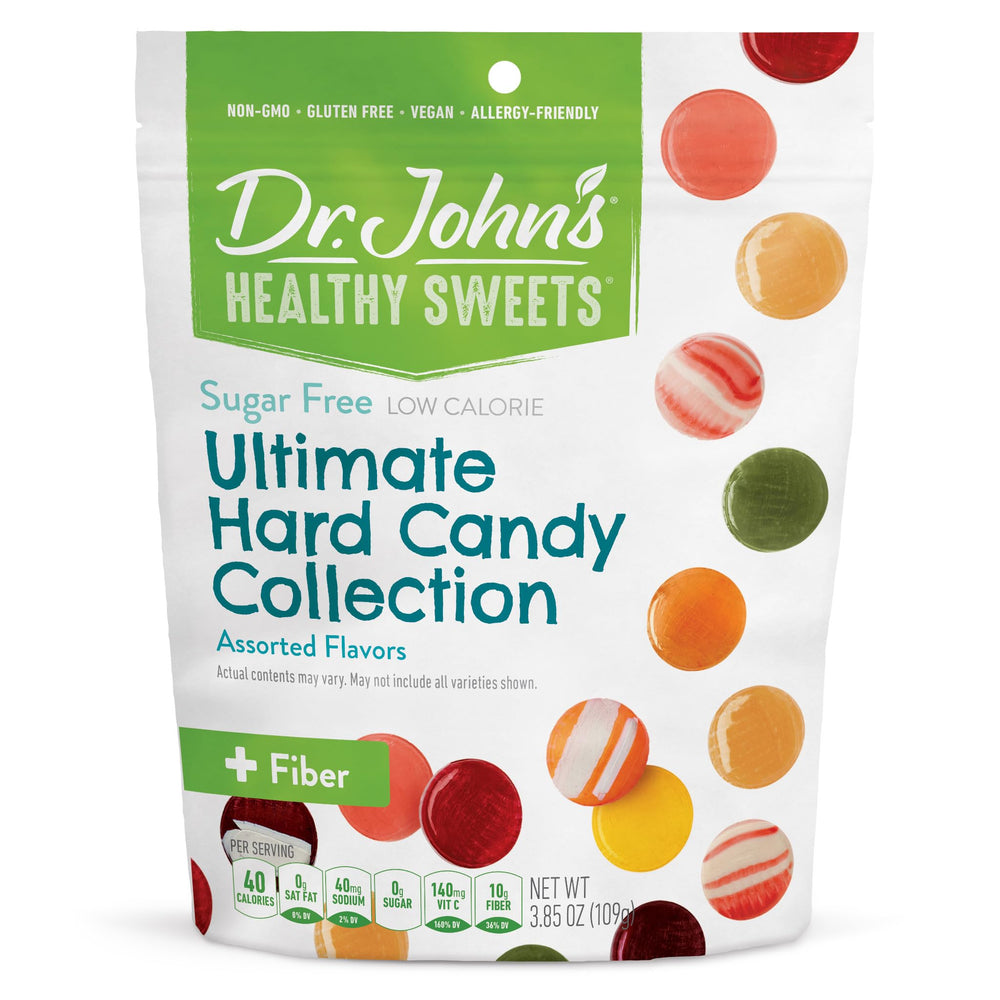 Dr. John's front packaging showing zero-sugar label and variety benefits