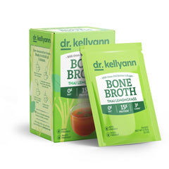 Dr. Kellyann front packaging showing Thai lemongrass flavor and convenience