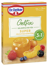 Dr. Oetker front packaging showing two 25g sachets and product name benefits