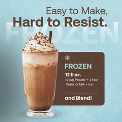 Dr. Smoothie hot mocha in mug showing creamy warmth and café-quality