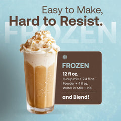 Dr. Smoothie blended frozen frappe topped with caramel, creamy texture