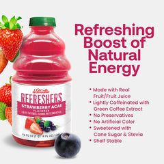 Dr. Smoothie ingredients display with fresh strawberries and acai for natural taste