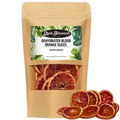 Drink Botanicals Ireland front packaging showing vibrant blood orange wheels benefit: colorful garnish