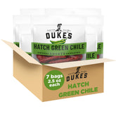 DUKE'S front packaging showing seven 2.5 oz bags and product branding benefit: easy grab-and-go