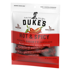 DUKE'S sliced cross section revealing serrano pieces and savory meat