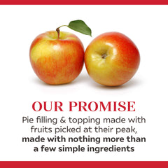 Duncan Hines apple topping spooned over ice cream for instant dessert