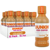 Dunkin' bottle front packaging showing 12-pack and ready-to-drink convenience