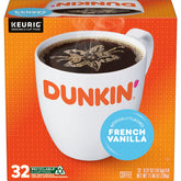 Dunkin' front packaging showing 32-count box and convenience