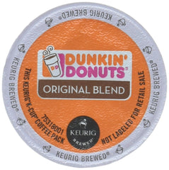 Dunkin' front packaging showing 64-count K-Cups and convenience benefit