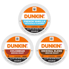 Dunkin' front packaging showing variety pack and quantity benefits
