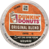 Dunkin' front packaging showing 20 K-Cup pods and clear product benefit