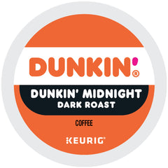 Dunkin' pod side view showing pod shape and label for easy brewing
