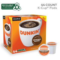 Dunkin' pod brewing into cup showing hot coffee ready quickly benefit