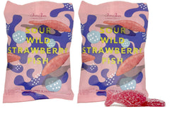 Durham sour wild strawberry fish front packaging shows colorful bag and brand for gifting