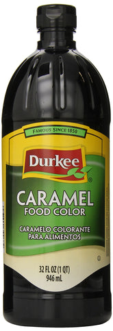 Durkee caramel 32-ounce front label showing product and size benefit