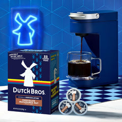 Dutch Bros brewed cup showing crema and nutty chocolate aroma