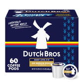 Dutch Bros front box showing product branding and clear roast information for easy choice