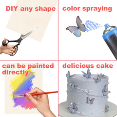 DVECUE printed cake topper on frosted cake showing vivid edible image application benefit