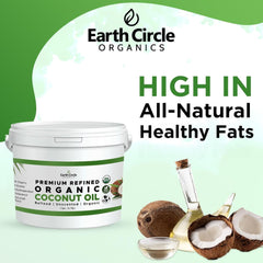 Earth Circle Organics pouring into pan demonstrating high smoke point cooking