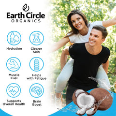Earth Circle Organics powder dissolving in a glass to show quick hydration