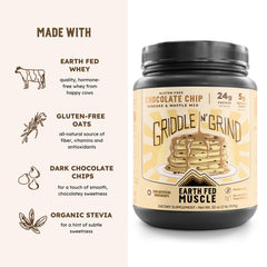Earth Fed Muscle close-up of dark chocolate chips adding rich flavor