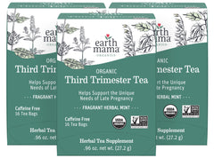 Earth Mama front packaging showing organic third trimester tea benefits