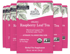 Earth Mama front packaging showing 96 teabags and clear labeling benefit convenience