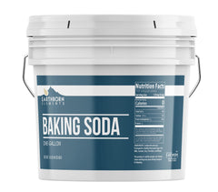 Earthborn Elements bucket front view showing resealable lid and label for storage benefit