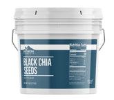 Earthborn Elements chia seeds bucket front showing brand and size, convenient storage benefit
