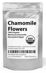 EarthWise Aromatics brewed chamomile tea in cup demonstrating calming warmth