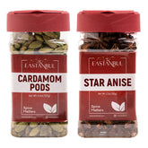 Eastanbul front packaging showing both cardamom and star anise, keeps spices fresh