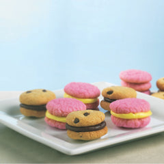 Easy Bake close-up of pink sugar cookie texture highlighting decorate-ready surface