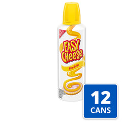 EASY CHEESE can close-up with nozzle demonstrating easy spray application benefit