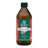 Eden Organic Apple Cider Vinegar front label showing brand and size, quality preserved