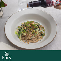 Eden chilled soba noodle salad plated with vegetables, brand freshness and versatility