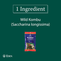 Eden kombu close-up of long strips highlighting natural texture and culinary versatility