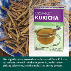 Eden Kukicha roasted tea stems texture highlighting nutty roasted aroma