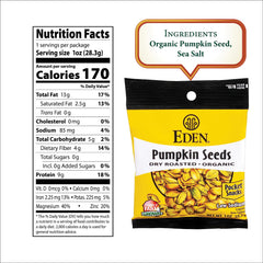 CREATION AND MAINTENANCE OF PURITY IN FOOD single-serve pouch opened showing fresh hulled pumpkin seeds for easy snacking