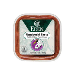 Eden umeboshi plum paste jar front showing brand and size, convenient pantry seasoning